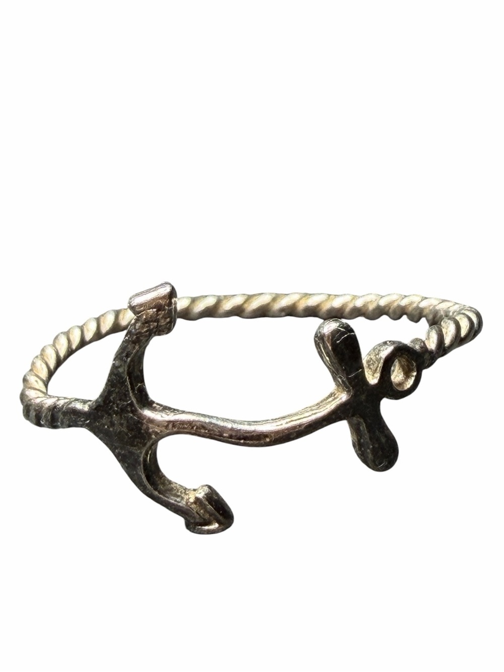 Anchor Twist Sterling silver ring size 8